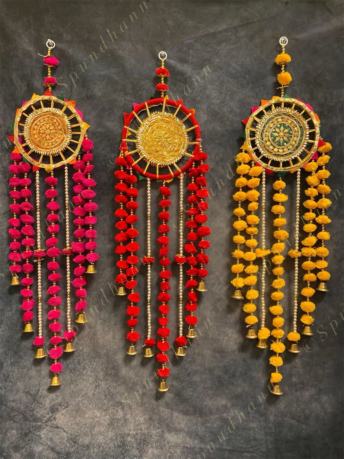 Chakri with Gota Pati and Pom Pom Dangler