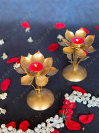 Lotus Standing Tea Light Holders Set of 2