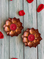 Copper Color Lotus Tea Light Holder