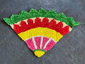 Multicolored Triangular Rangoli Floor Mat