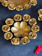 Golden Roses Floral Metal Urli