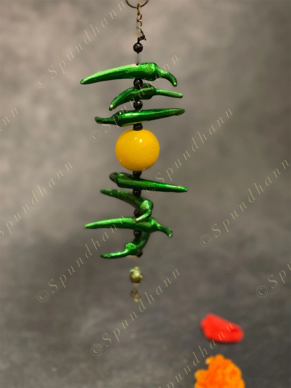 Metallic Nimbu Mirchi Hanging Decor