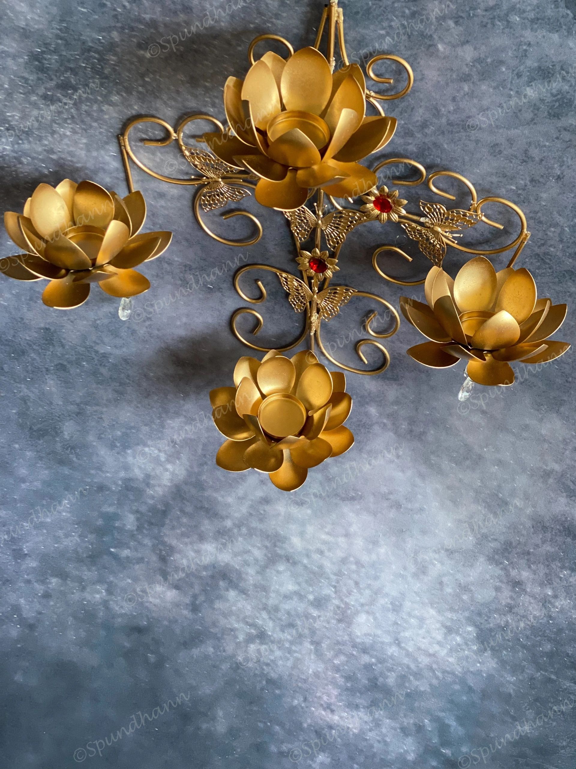 Lotus & Butterfly Wall Hanging Tea Light Wall Decor