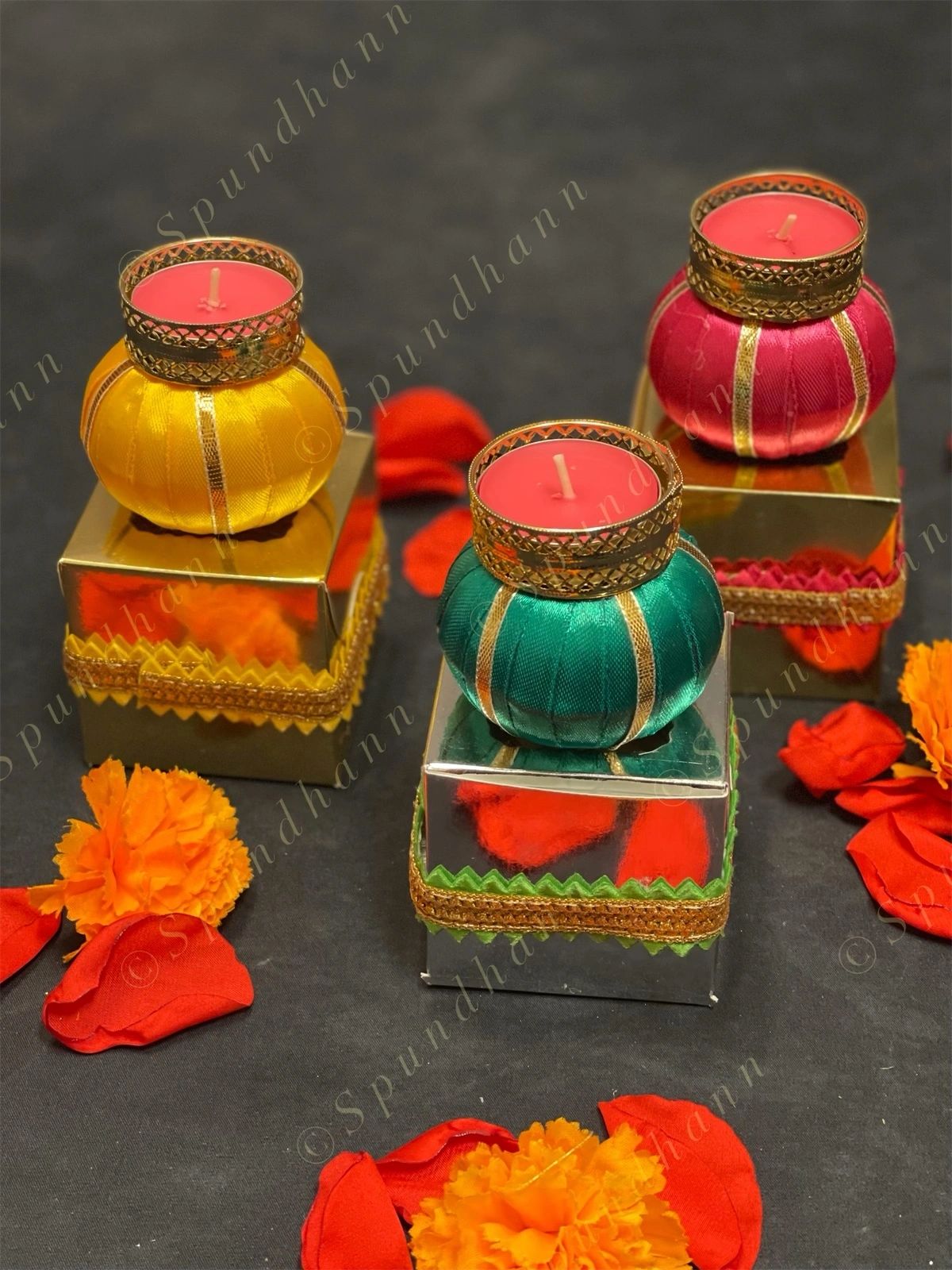 Decorated Paper Box with Matki Tea Light Holder