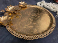 Large Decorative Gold Floral Platter