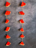 Solid Color Silk & Triangle Gota Dangler - Pack of 4 Strings
