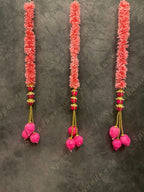 Pink Chameli & Lotus Bud with Pearl & pom pom
