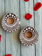 Moon & Stars Wooden Block Tea Light Holder