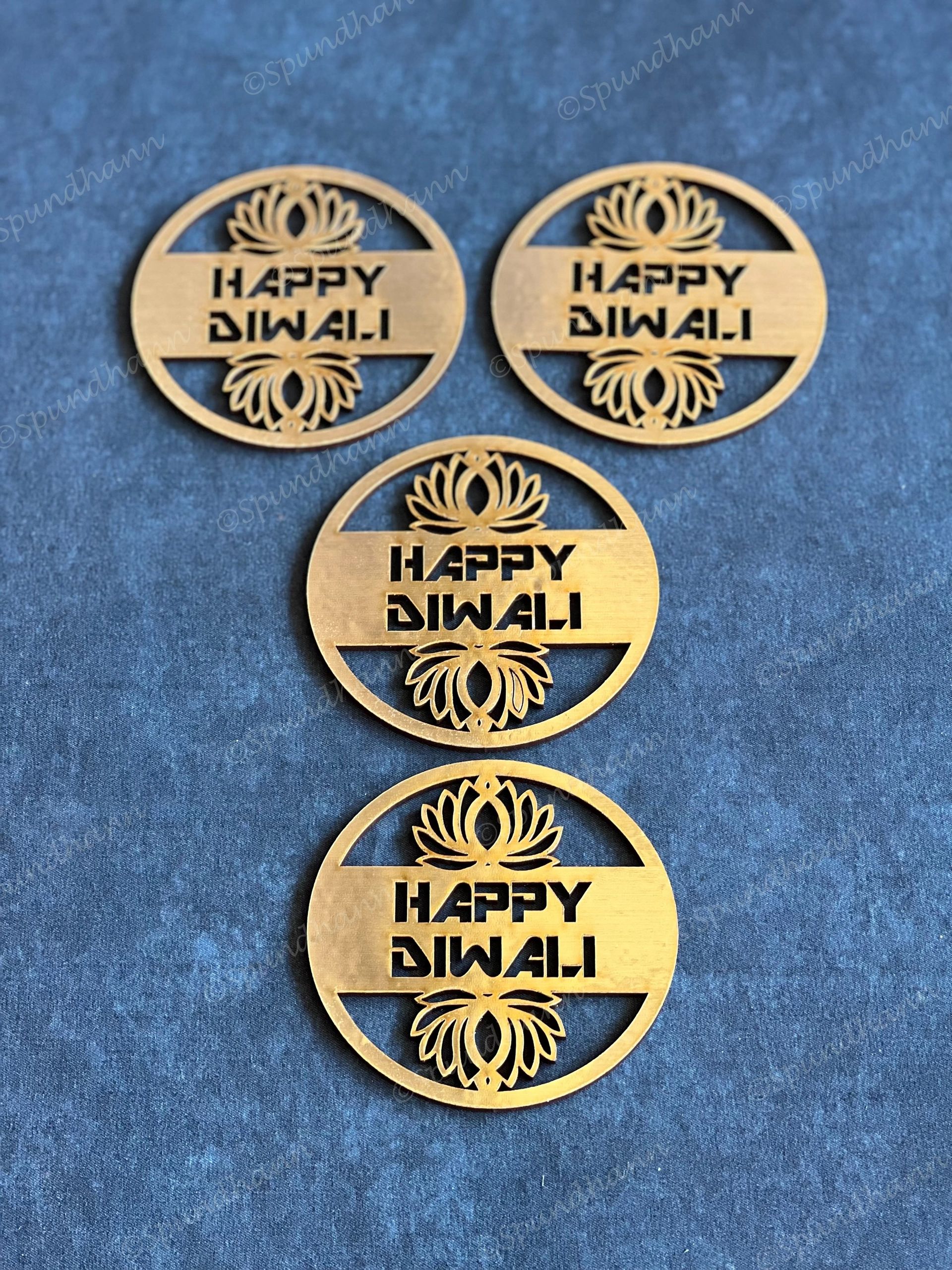 Wooden Happy Diwali Laser Cut Gift Tags