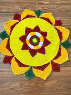 Marigold Inspired Rangoli Floor Mat