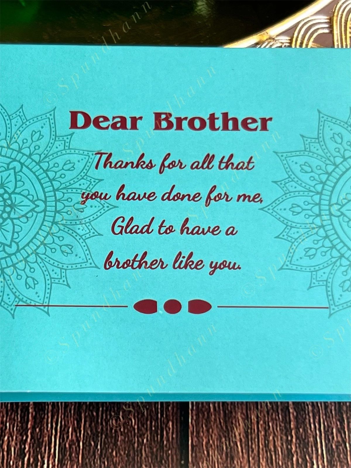 Rakhi with Greeting Card in Blue Color