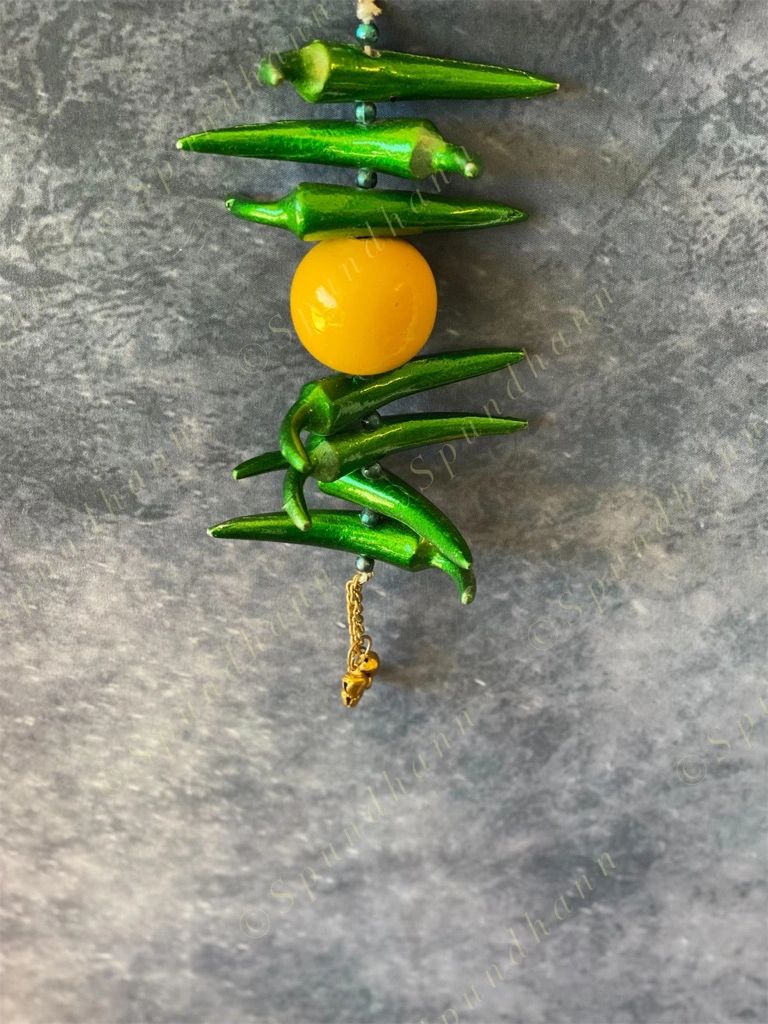 Metallic Nimbu Mirchi Hanging Decor