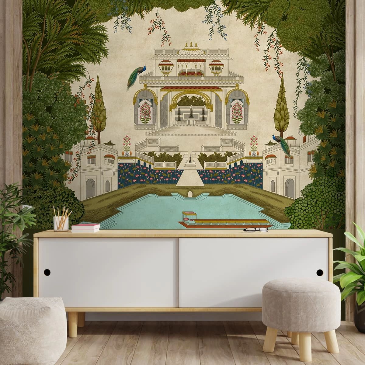 Life n Colors: Riwayaat, Rich Indian Theme Room Premium Wallpaper