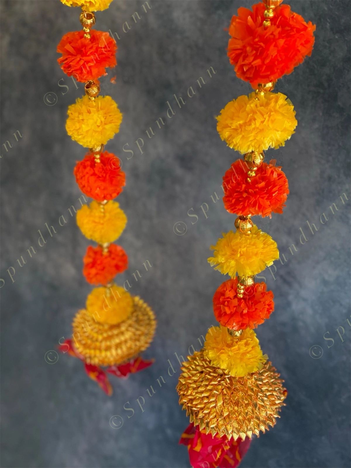 Marigold, Leheriya & Gota Bells Festive Dangler Set of 2