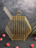 Golden Wire Hexagon Hanging Decor