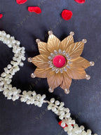 Big Lotus Gemstone Studded Tea Light Holder