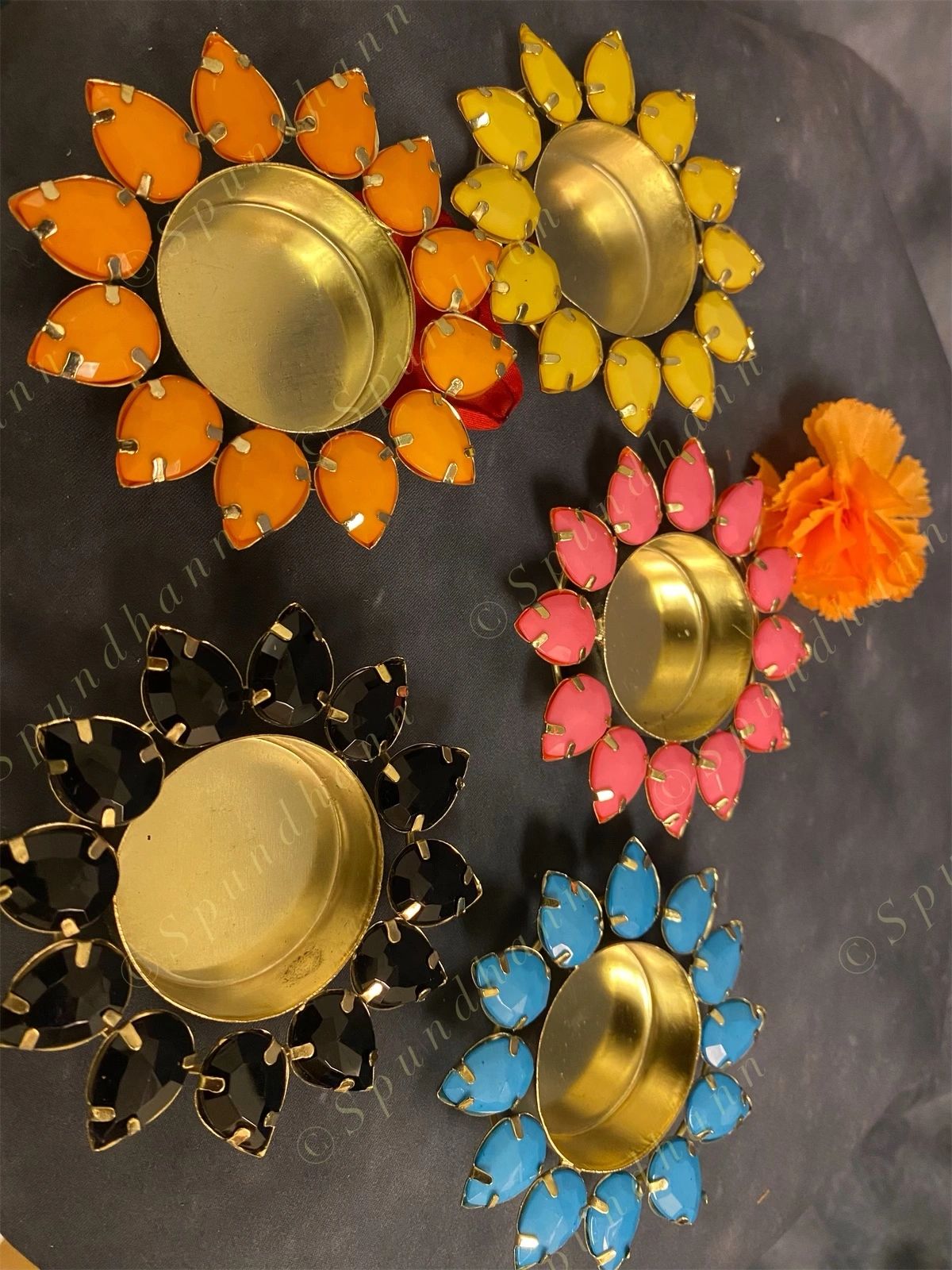 Colorful Studded Tea Light Holder