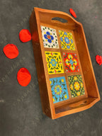 Ceramic Styled Wooden PARTY SERVING TRAY