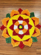 Marigold Inspired Rangoli Floor Mat
