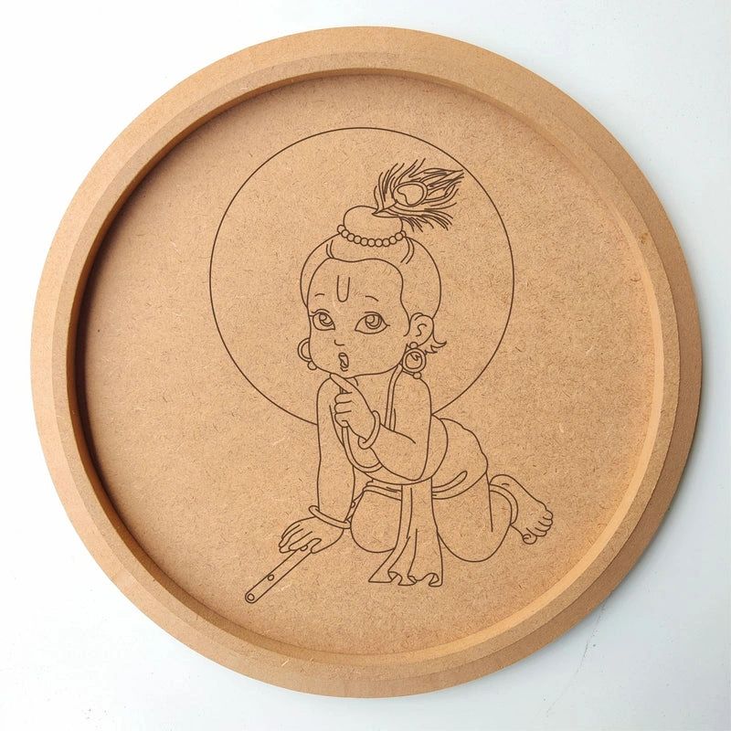 MDF Pre Marked Round Krishna