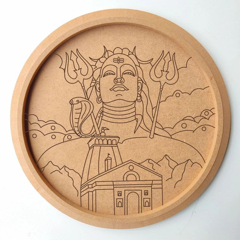 MDF Pre Marked Round Lord Shiva