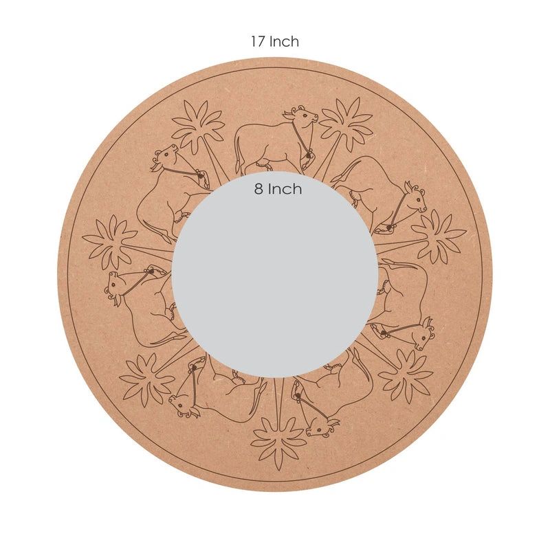 Pichwai Pre Marked Glass Mirror MDF Base