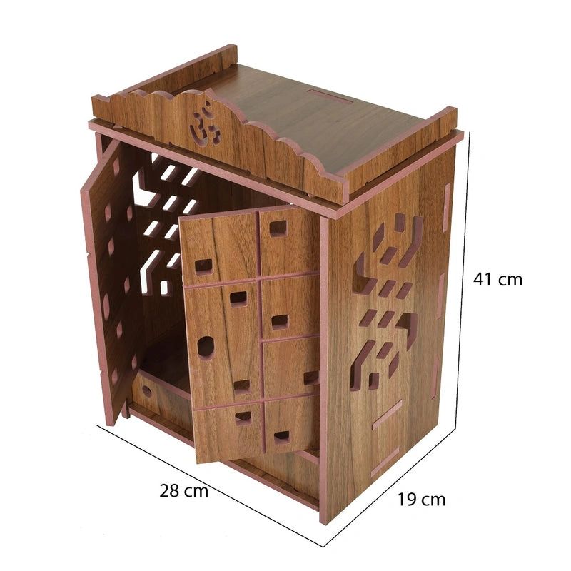 Om Design Wooden MDF Decorative Temple with Drawer 1