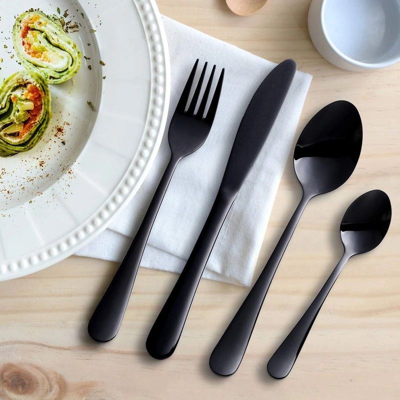 Luxury Black Metal Finish Silverware