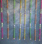 Pom Pom & Mirror Danglers Set of 4