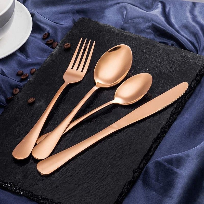 Luxury Rose-Gold Metal Finish Silverware