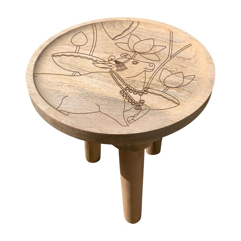 Lotus with Pichwai Cow Pre Marked Peg Table