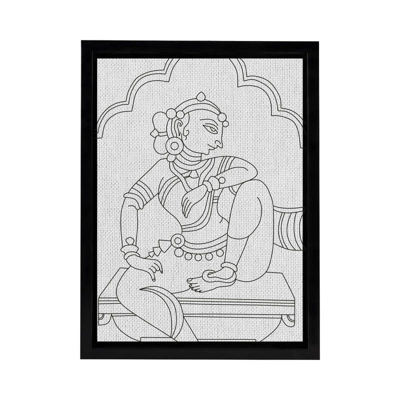 Lady Pattachitra Painting DIY Framed Canvas Base for Painting
