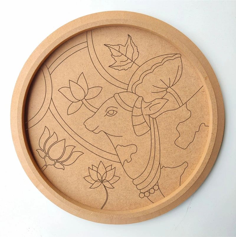 MDF Pre Marked Cow Round