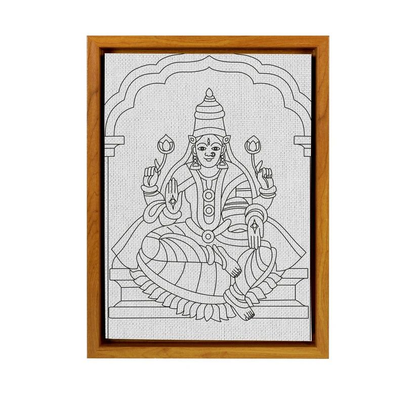 Gajalakshmi Tanjore Painting DIY Framed Canvas Base for Painting