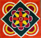 Square Floral Rangoli Mat