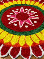 Large Floral Rangoli Floor Mat