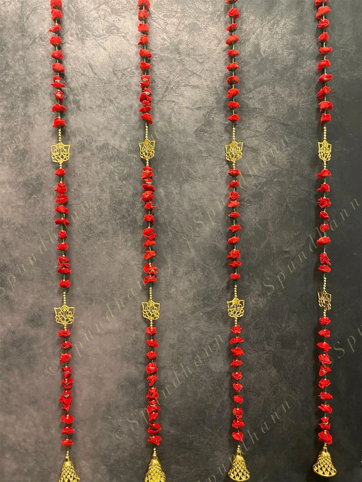 Rose Ganesha Bell Dangler (Set of 2)