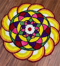 Multicolored Geometric Rangoli Floor Mat 4 ft