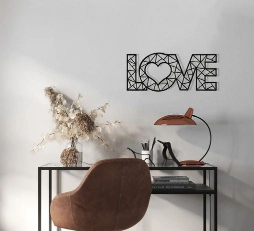 Geometric Love Wood Wall Art