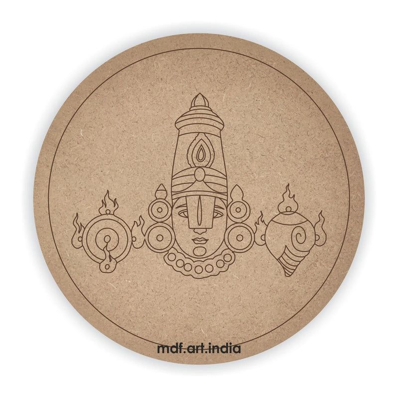 Round Tirupati Balaji MDF Pre-Marked