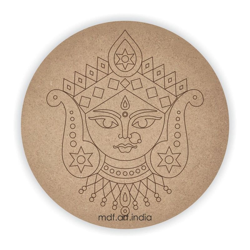 Round Durga Maa MDF Pre Marked