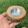 Small Round Wooden Tea Light Candle Holders