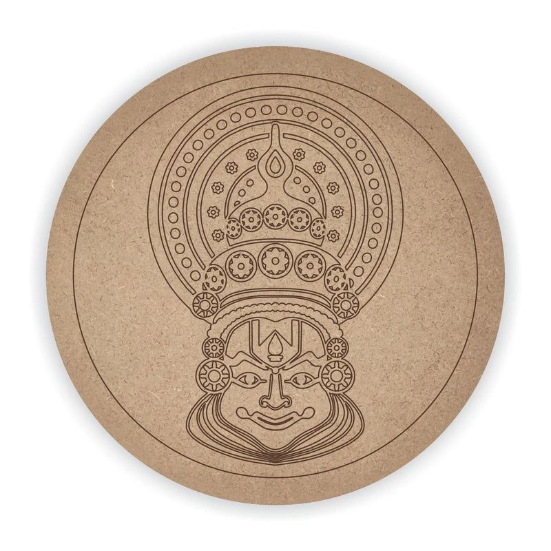 Kathakali Round MDF Pre-Marked Cutout