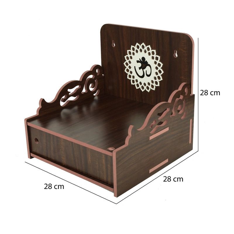 Om Design Wooden MDF Decorative Temple with Drawer