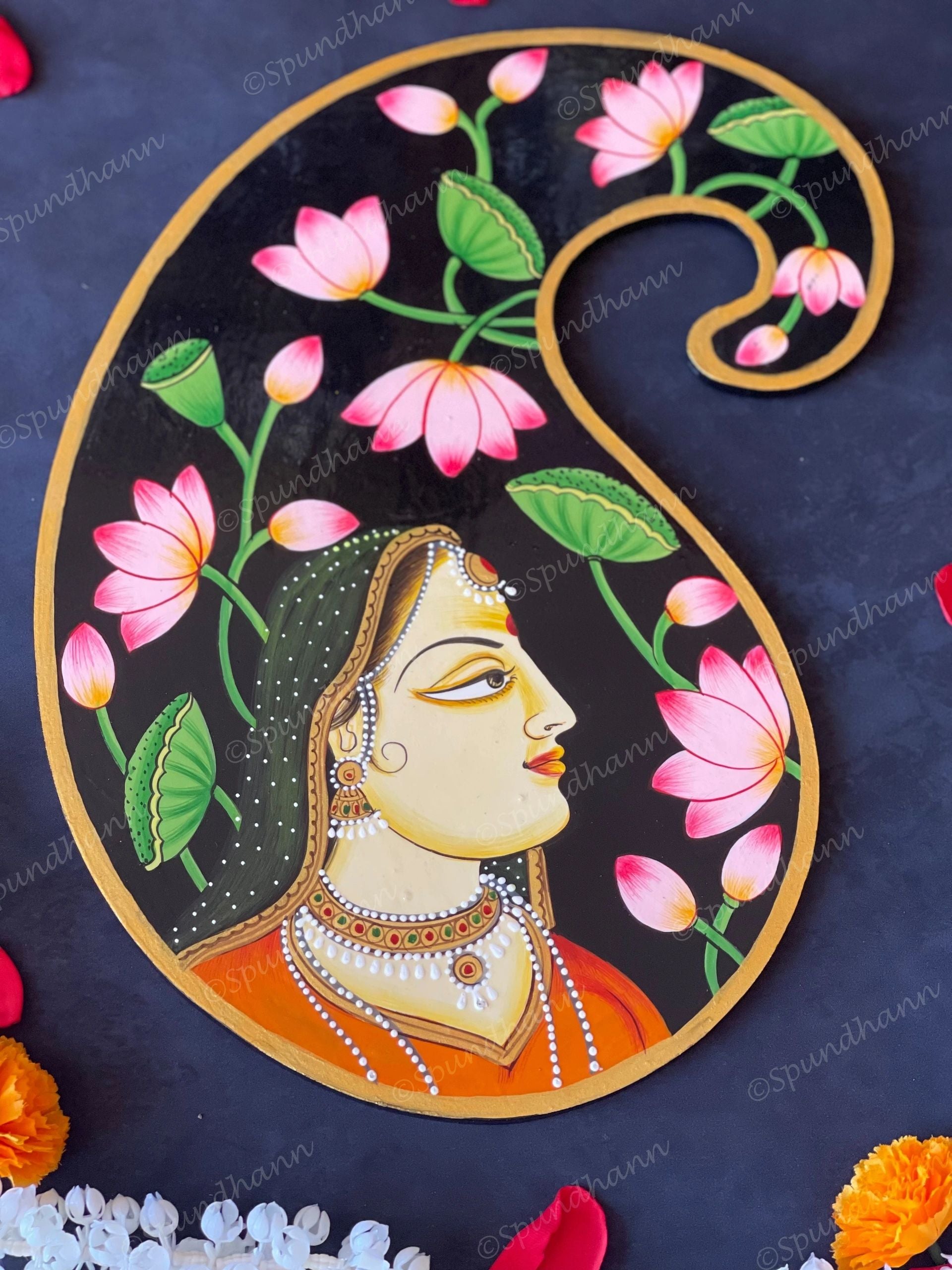Paisley Shape Pichwai Wall Hanging Plate