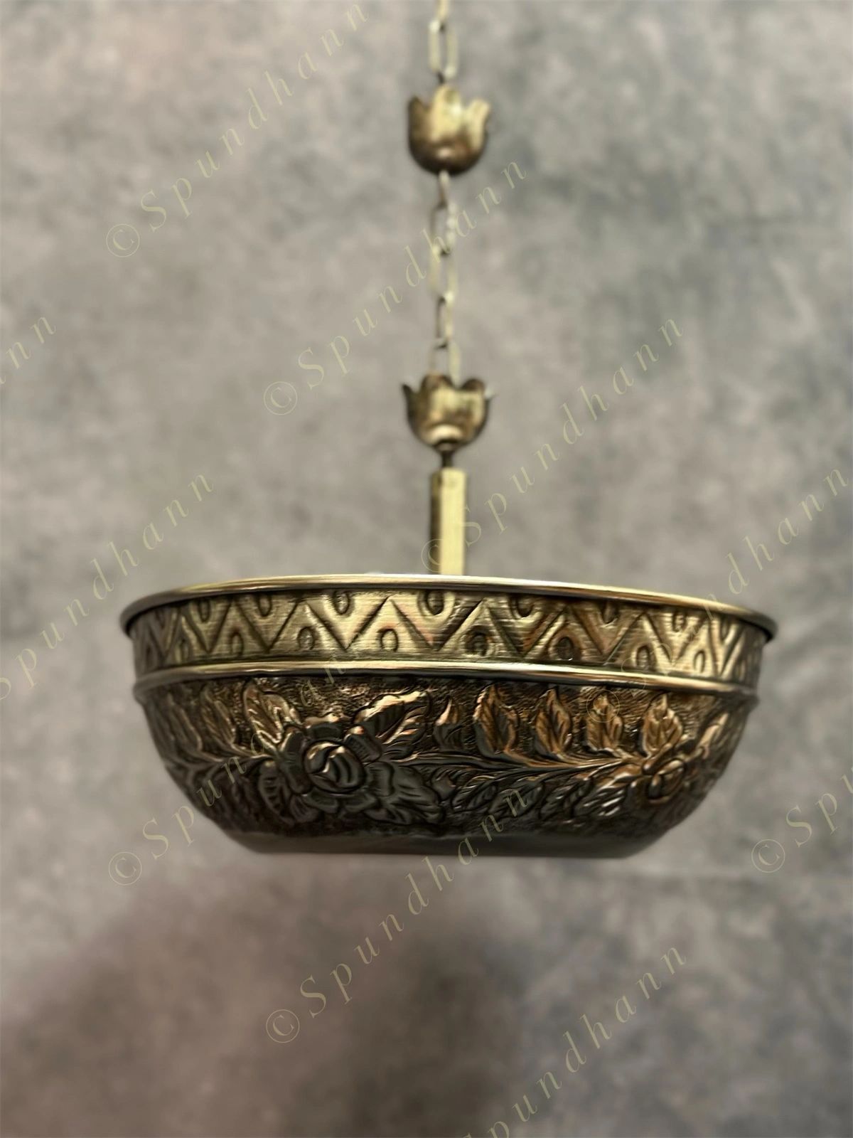 Hanging Embossed Urli in Silver Color Finish