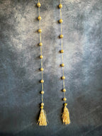 Golden Gota Balls & Tassels Long Dangler Strings Set of 2