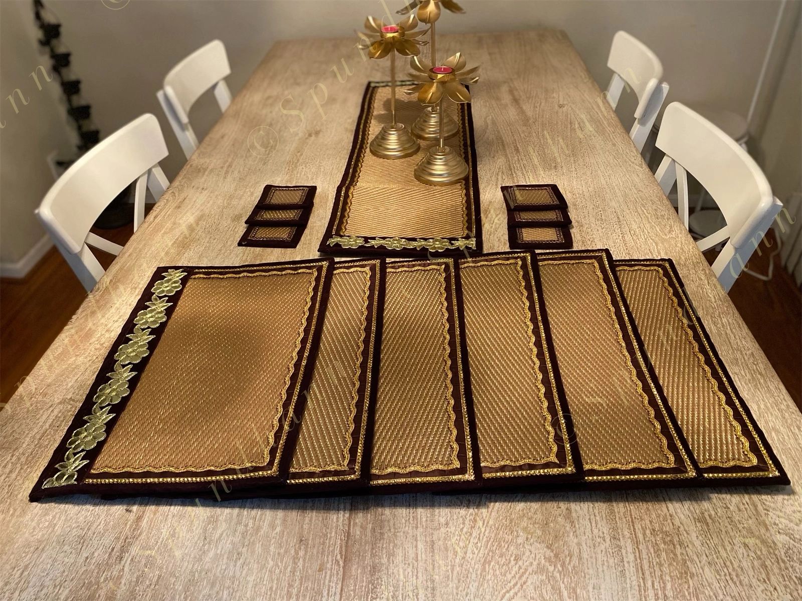 Dining Table Placemats, Runner & Coaster Set