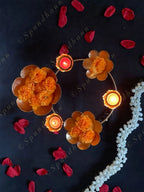 Floral Standing Urli with Tea Light Holders