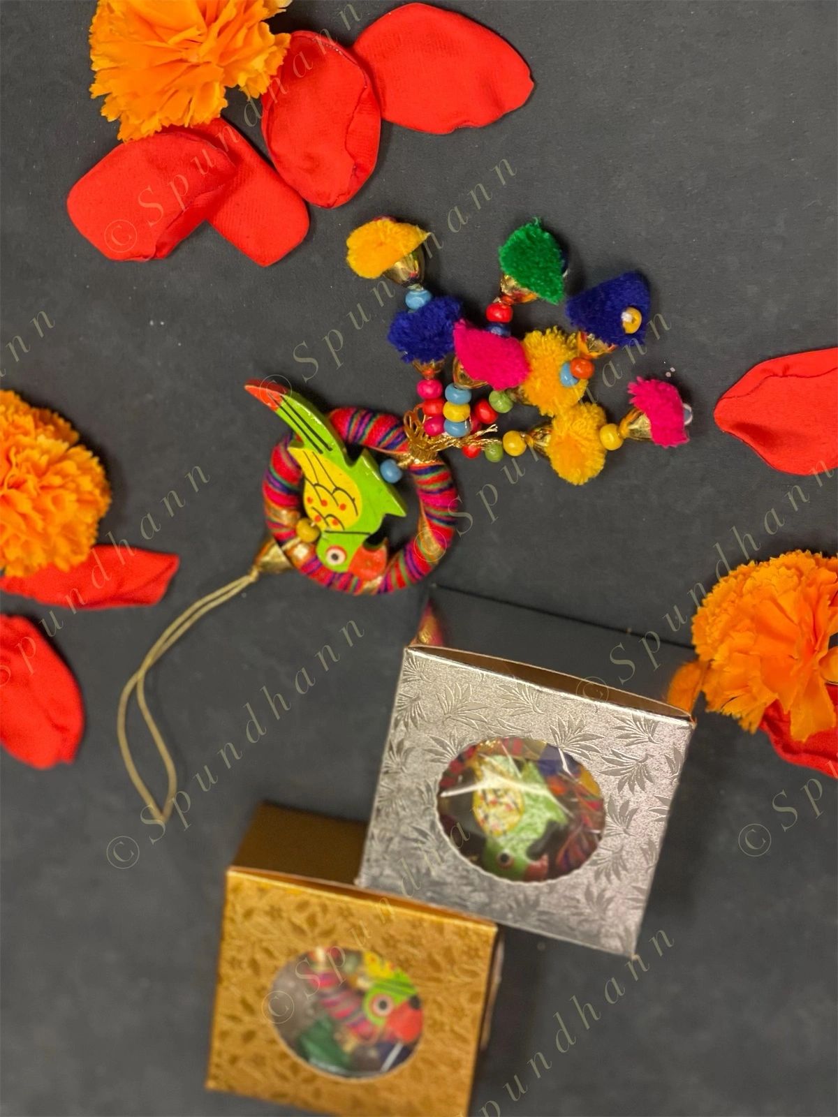 Square Paper Box with Parrot Car Dangler